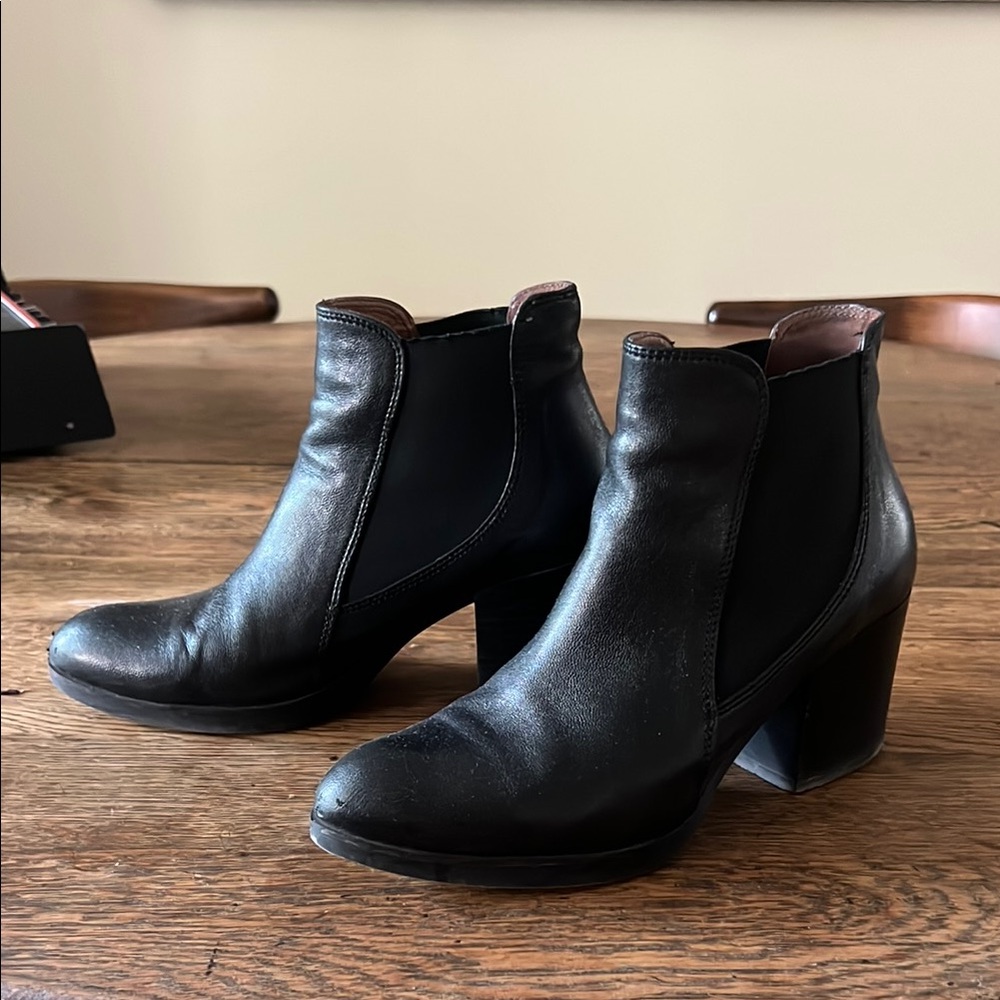 Black Leather Ankle Boots